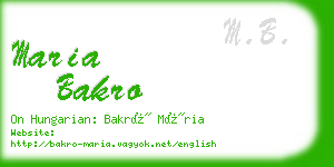 maria bakro business card